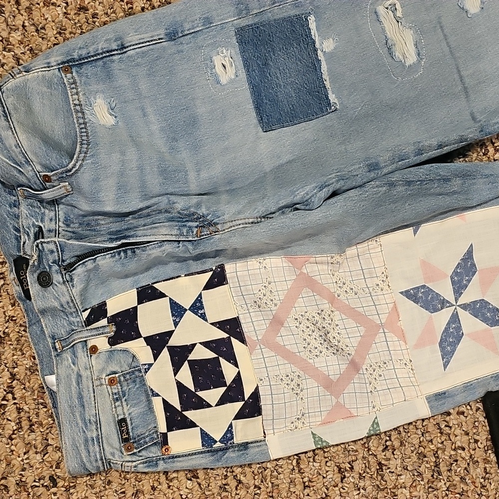 POLO Ralph Lauren Patchwork Denim Jeans..size 29..excellent Condition..free Ship - Picture 3 of 8